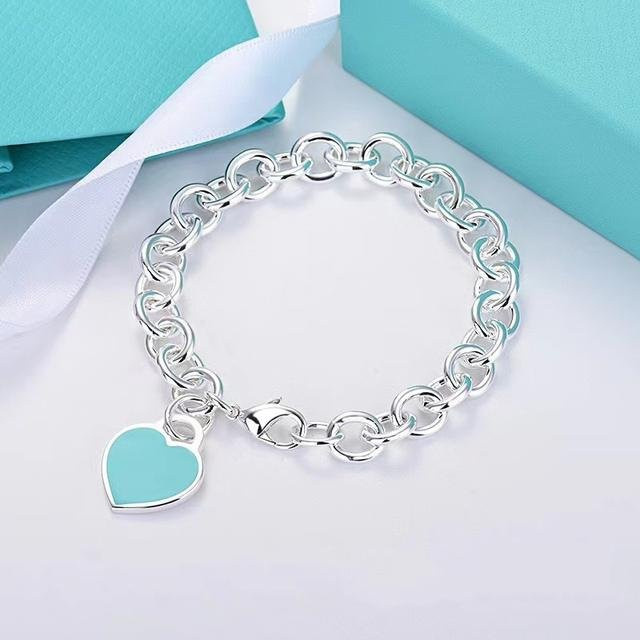 Allbestart Kettenarmband, 925 Silber, Herzförmiges Emaille, Damen, 16cm - Bild 1