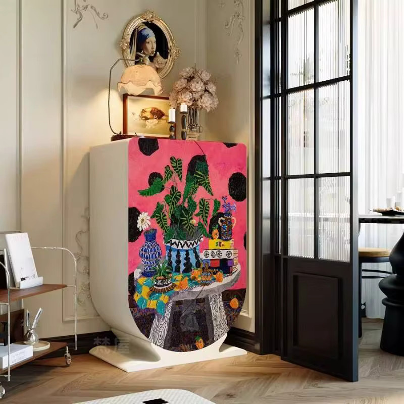 ZHIO Wohnzimmerschrank aus Holz in Rosa im modernen Vintage-Stil - Bild 3