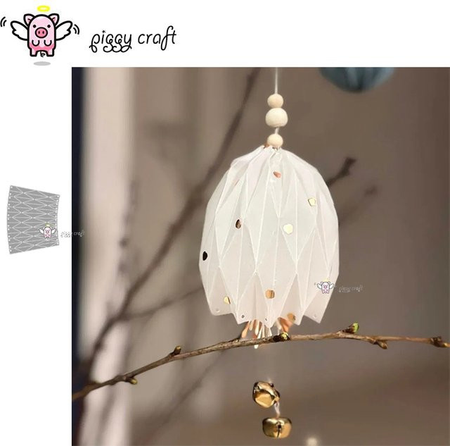 Piggy Craft Metall-Stanzform für Scrapbook und Bastelarbeiten mit unregelmäßigem 3D-Kranz in Weiß - Bild 1