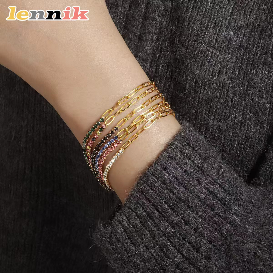 LENNIK Armband, Titanstahl, bunt, Zirkonia, Damen - Bild 3