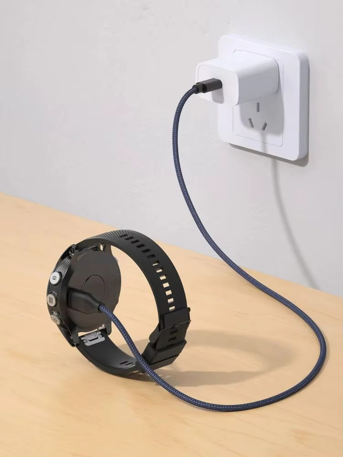 Garmin Uhrenladekabel, USB-C, geflochten, blau - Bild 4