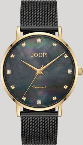 Joop! Armbanduhr, Quarz, Edelstahl, Schwarz, Diamant, Damen - Bild 1