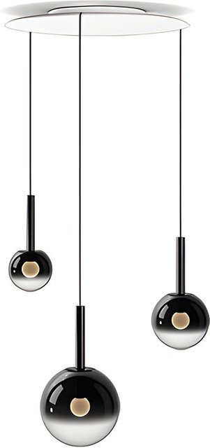 Occhio Luna sospeso cloud 3 LED-Pendelleuchte in Dark Chrome und Weiß matt mit Tunable White (2700K - 4000K) und Dimmfunktion - Bild 1