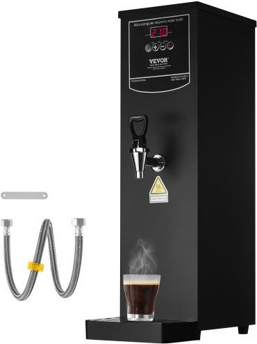 VEVOR kommerzieller Wasserkocher 15 l, elektrischer Heißwasserspender aus Edelstahl in Schwarz, 2500 W mit 50 l/Std Heißwasserkessel für Kaffee und Tee - Bild 1