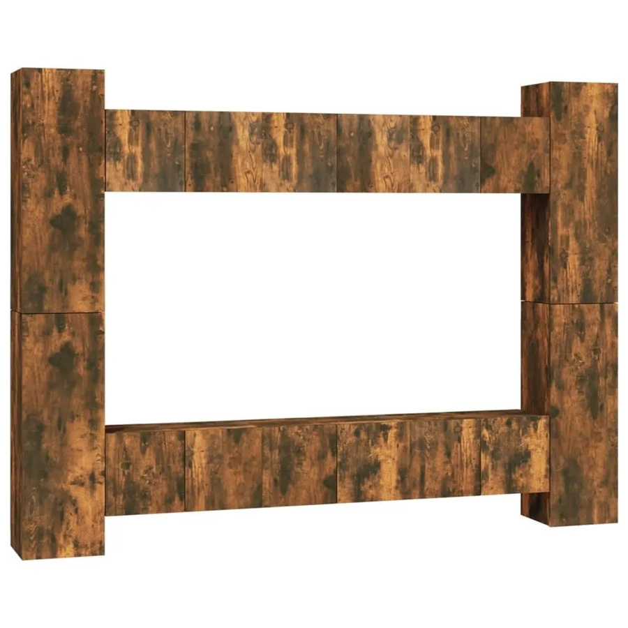 vidaXL 10-teiliges TV-Schrank-Set aus Holzwerkstoff in Räuchereiche Braun für dein Wohnzimmer - Bild 2