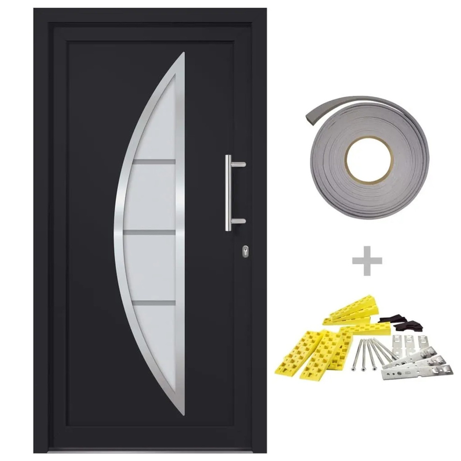 vidaXL Haustür in Anthrazit mit modernem Design, Breite: 98 cm, Höhe: 200 cm - Bild 2