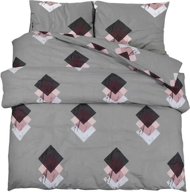 vidaXL Bettwäsche-Set aus Baumwolle in Grau, B/H: 225 x 220 cm - Bild 1