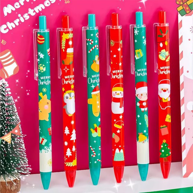 20er Set Cartoon Weihnachts Gelstifte mit 0,5 mm Spitze und schnell trocknender schwarzer Tinte für Schule und Büro - Bild 1