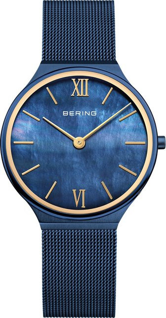 Bering Damenuhr, Quarz, Edelstahl, Blau, 34 mm, 3 ATM - Bild 1