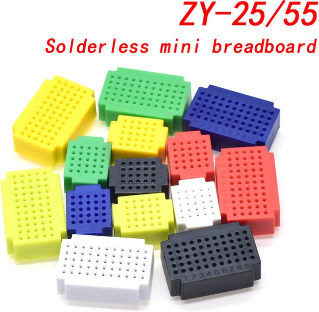 Si Tai&SH ZY-25/55 Mini Lötfreie Breadboard PCB Testboards im 7er Set, Mehrfarbig - Bild 1