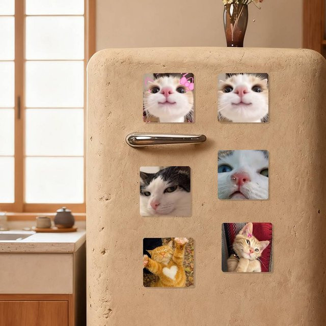 Lustige Katze Memes Kühlschrankmagnete in Multicolor als Cartoon Tiermagnete zur Kühlschrankdekoration - Bild 1