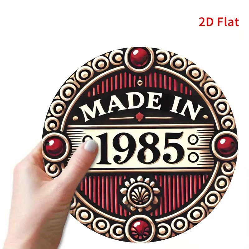 Potdemiel Vintage 1985 Retro-Metallschild in Rot und Schwarz - Bild 5