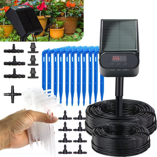 Muciakie Solar Automatisches Tropfbewässerungssystem mit intelligentem Timing für Garten und Balkon - Bild 1