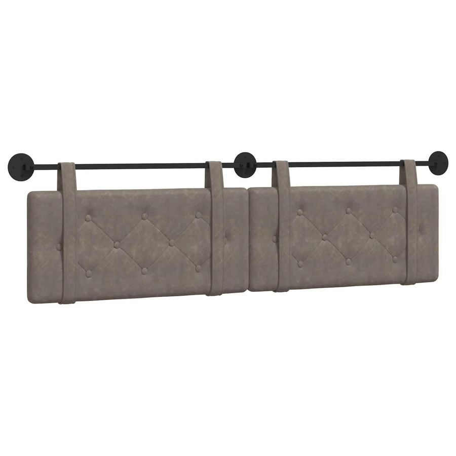 vidaXL Wandmontiertes Polsterpaneel in Grau mit Antik-PU-Optik, B/H/T: 190 x 55 x 5 cm - Bild 2