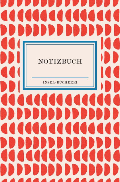 Notizbuch Insel-Bücherei Korallenrote Halbkreise retro in Rot, Format A6 - Bild 1