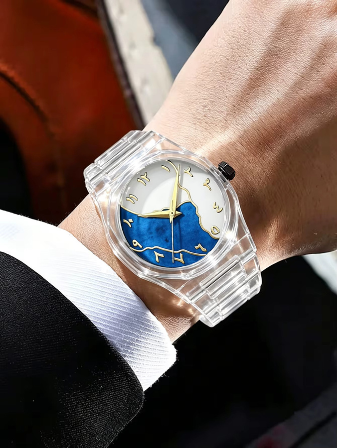 CMK Uhrenset, Digitaluhr, Quarz, Transparentes Gehäuse, Edelstahl, Blau, Unisex - Bild 2