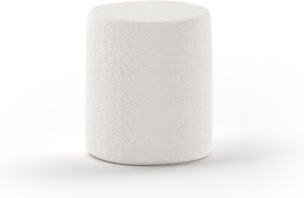 VIPACK Polsterhocker MOON rund in Weiß mit Bouclé Stoff, Höhe: 41,5 cm - Bild 1