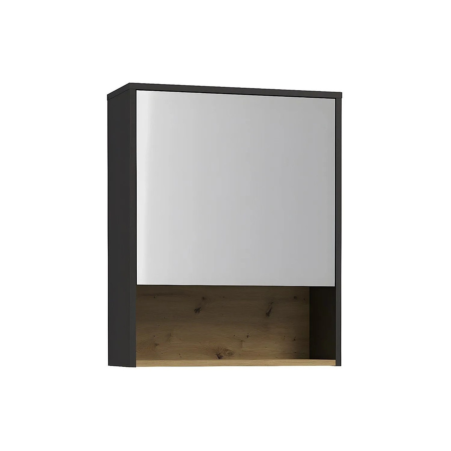 Toilettenschrank Yangra von Vente-unique in Anthrazitgrau mit Spiegel auf der Tür, Breite: 60 cm - Bild 2