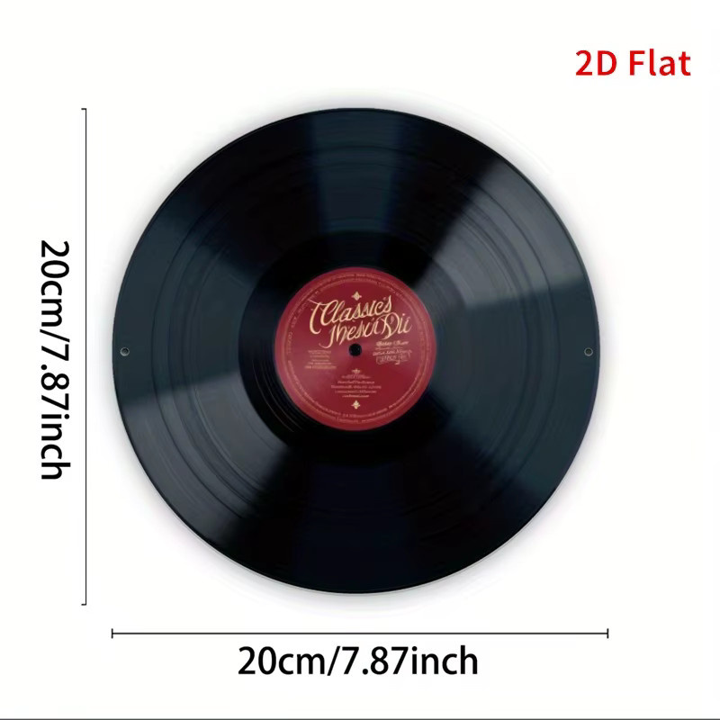 Vintage Vinyl-Schallplatten Metallschild CIFBUY Red Label, Wanddekoration für Zuhause, Bar oder Garage, Durchmesser: 20,32 cm - Bild 3
