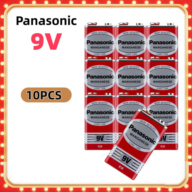Panasonic 9V Mangan-Batterien 6F22ND in Rot - Bild 1