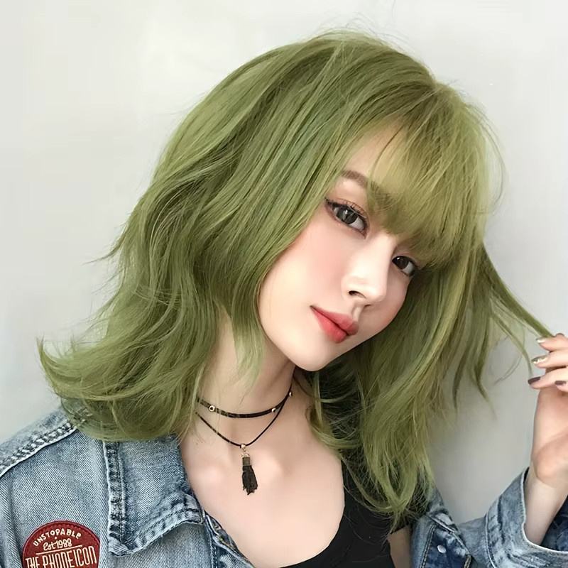 7JHH WIGS Perücke, schulterlang, gewellt, vanillegrün, Damen - Bild 2