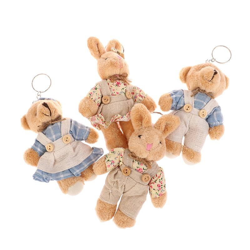 Yiran toy 1 Bär Plüschtier mit Kleidung Hase Anhänger Stoffpuppe 0-3 Jahre - Bild 1