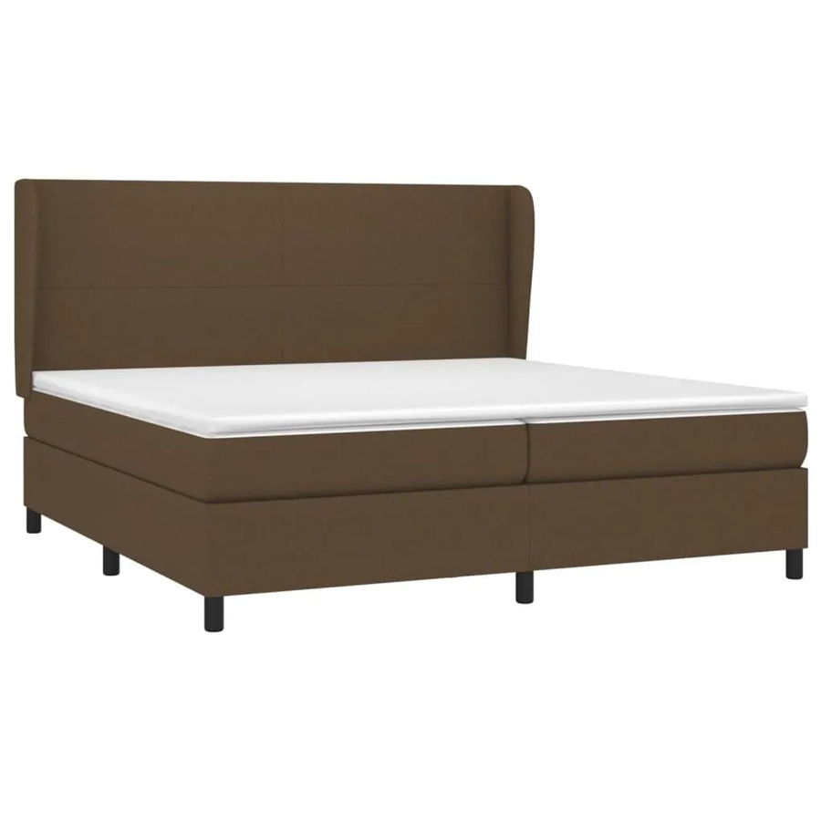 vidaXL Boxspringbett mit Matratze Hybrid-Design in Braun und Weiß, B/T/H: 200 x 200 x 118 cm - Bild 2