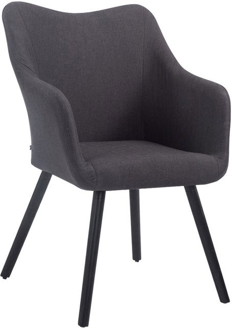 TPFLiving Besucherstuhl Coyo Two mit Armlehnen aus Stoff und Buchenholz Gestell in Dunkelgrau und Schwarz, B/T/H: 62,5 x 61,0 x 90,0 cm - Bild 1