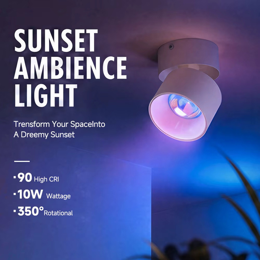 CANMEIJIA LED Sonnenuntergang Projektor RGB Atmosphäre Strahler als Nachtlampe für die Schlafzimmer Dekoration in Weiß - Bild 2