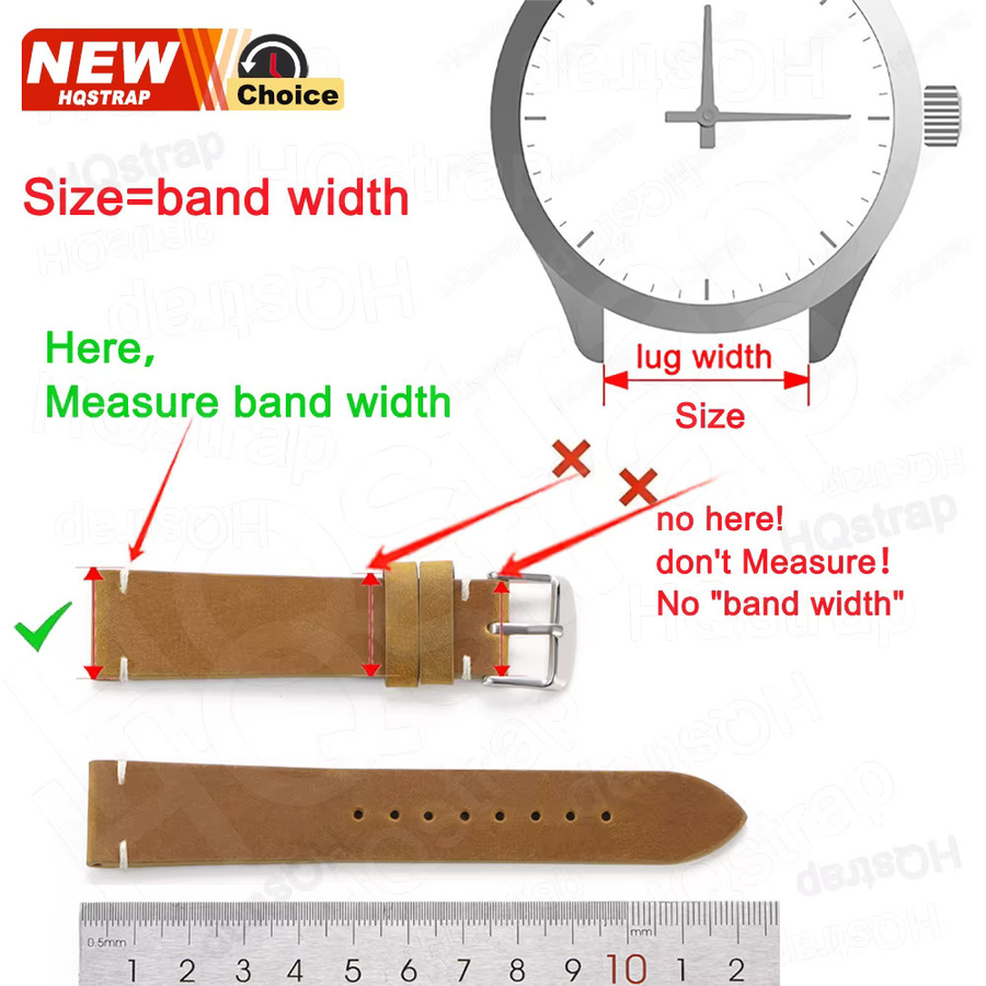 HQstrap Uhrenarmband Rindsleder, Schwarz, Unisex - Bild 2