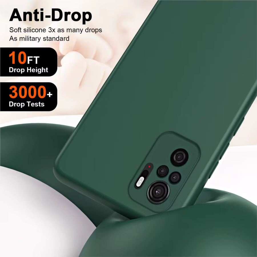 Stoßfeste Silikonhülle für Xiaomi Redmi Note 10 4G und Redmi Note 10S in Blau und Grün - Bild 2