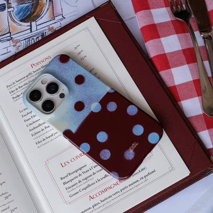 Clmj Handyhülle Plum Polka Dot mit Doppelschicht-Abdeckung für iPhone 11 bis iPhone 17 Pro Max in Lila - Bild 4