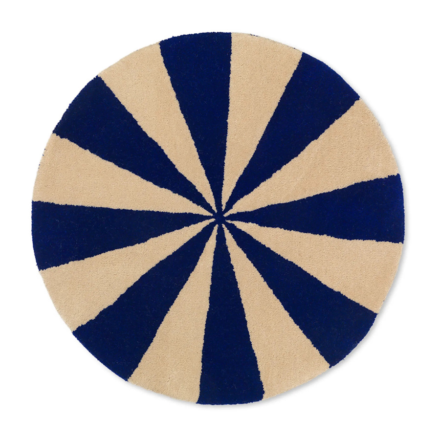 Ferm Living Arch handgetufteter Teppich Bright Blue-Off White Durchmesser: 70 cm - Bild 1