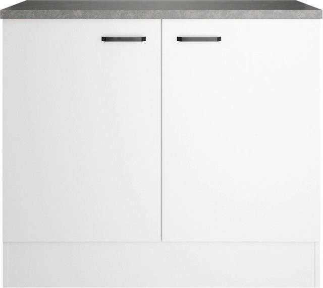 OPTIFIT Spülenunterschrank Bonn214 Weiß mit Türen, B/T/H: 100 x 60 x 88 cm - Bild 1