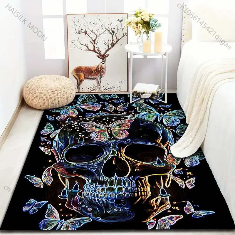 UQIDEHOME Teppich mit Fantasy Schmetterlingen und Totenköpfen Motiv, Mehrfarbig, B/T: 60 x 40 cm - Bild 3