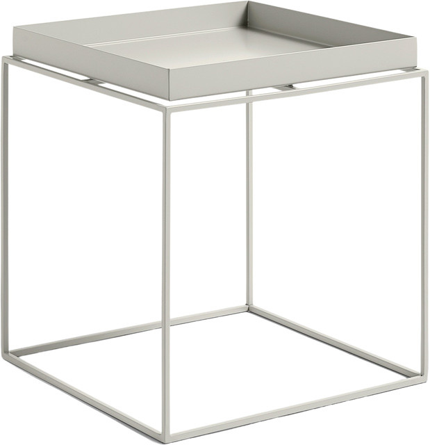 HAY Tray Table in Grau aus Metall mit quadratischer Form und mattem Finish - Bild 1