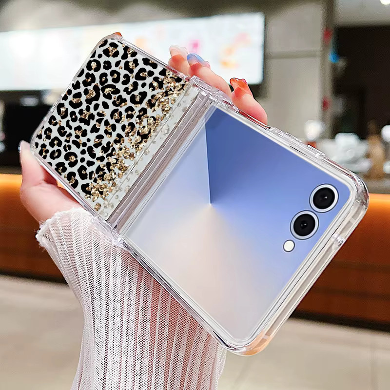 Bunte Leopardenmuster Handyhülle aus hartem PC für Samsung Galaxy Z Flip 6 5G, transparente Klarsichthülle in Multicolour - Bild 1