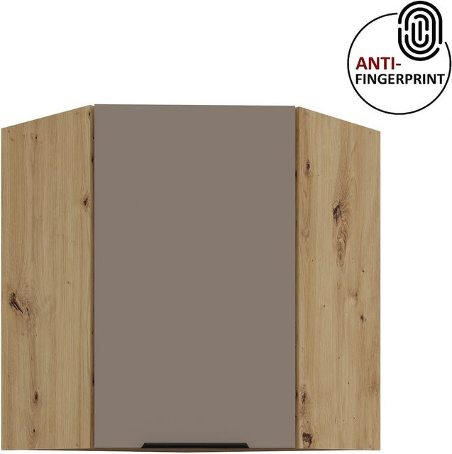Küchen Eckschrank ARIA Sandgrau matt Anti Fingerprint Breite: 60 cm, Höhe: 72 cm - Bild 1