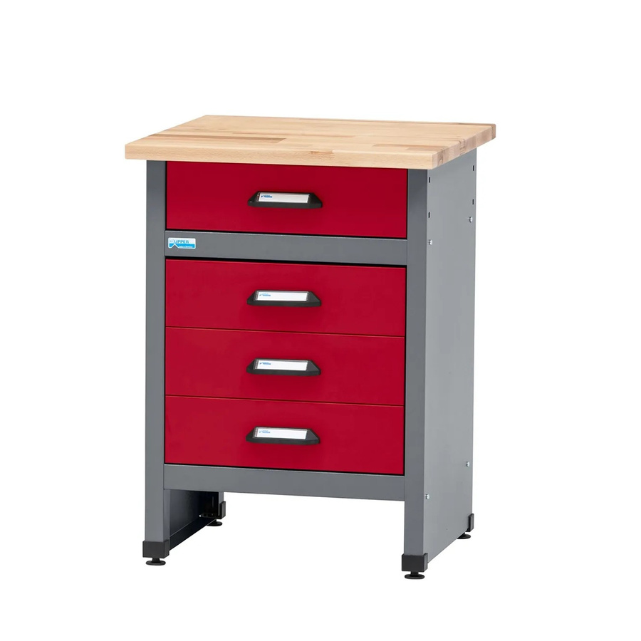 Küpper Werkbank mit 4 Schubladen in Dunkelrot, B/T/H: 84 x 60 x 60 cm - Bild 2