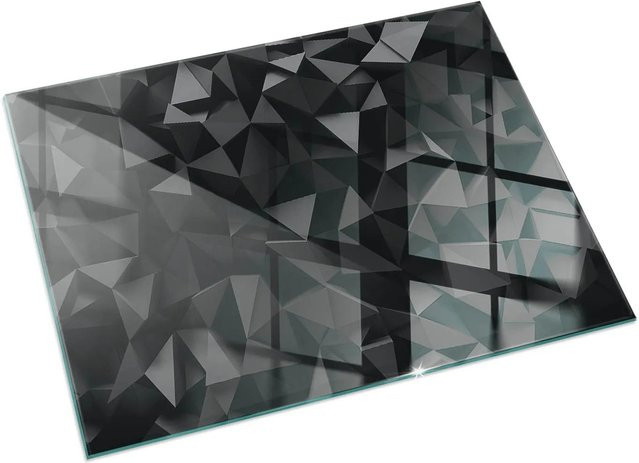 Tulup Glasplatte für Kamin und Öfen, Funkenschutzplatte aus Glas, Schwarz, B: 120 cm, H: 80 cm - Bild 1