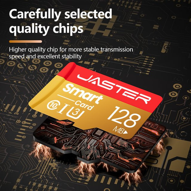JASTER microSD Speicherkarte Class 10 mit Kartenadapter für Handy, Kamera und Dashcam - Bild 1