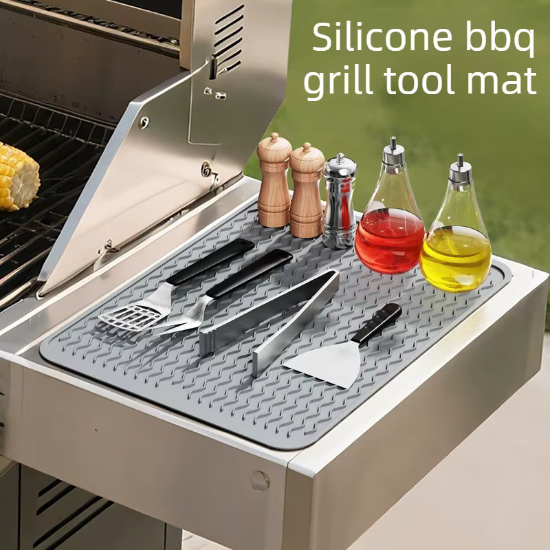 Rutschfeste Silikon-Trockenmatte im nordischen Stil für deine Küchenarbeitsplatte, Grau, Rechteckig - Bild 3