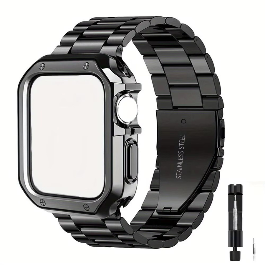 Uhrenarmband Edelstahl, Schwarz, Unisex - Bild 1
