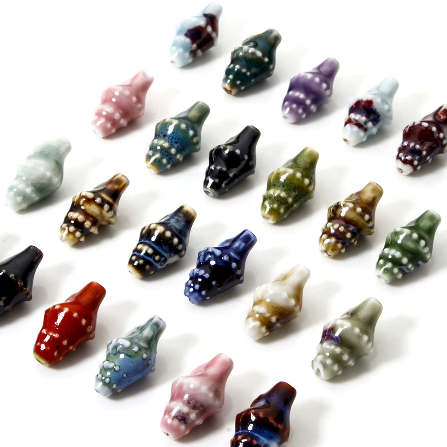 DoreenBeads Schmuckperlen Keramik, 3D-Muschel-Stil, Seeschnecke, 20 x 11 mm - Bild 2