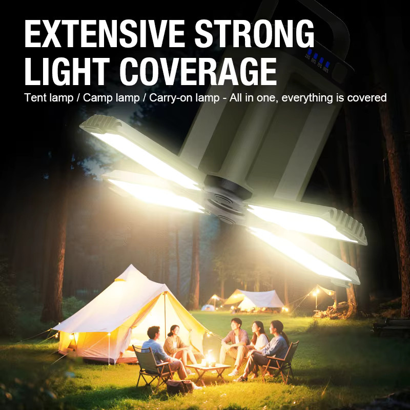 Multifunktionale Solar-Campinglampe mit Typ-C-Doppellademodus und erweiterbarem Lichtquellen-Design in Weiß - Bild 3