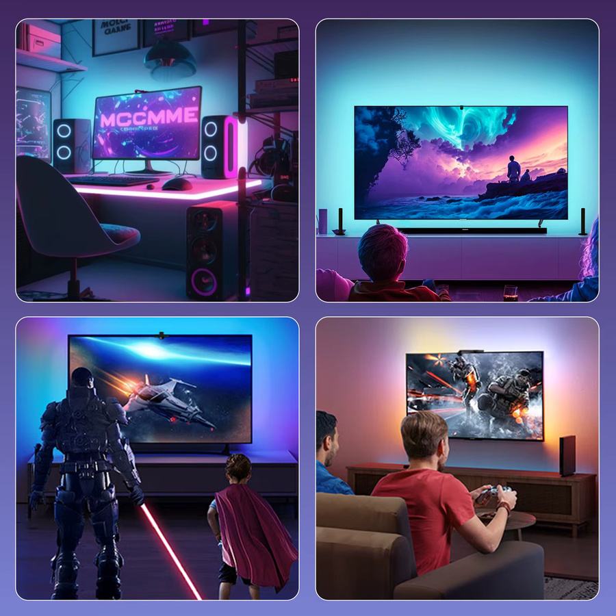 Lumtang Smart Ambient TV Hintergrundbeleuchtung mit Kamera, RGB LED Streifen Licht zur Bildsynchronisation, Multicolour - Bild 5
