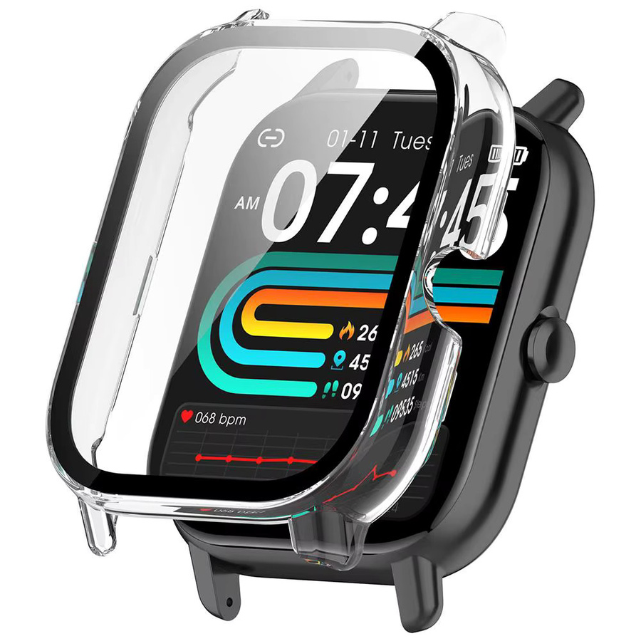 Nerunsa 2-in-1 Schutzhülle für P66D Smart Watch mit gehärtetem Glas und PC-Schale, transparent - Bild 2