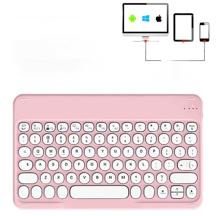 CASEPOKE kabellose Bluetooth-Tastatur mit runden Tasten und geräuschlosem Tippen für iPad, Samsung, Xiaomi, Google und Huawei - Bild 5