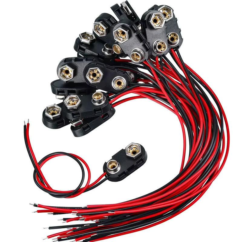 9V Batterie Clip mit Kabelanschluss und Hartschale in Schwarz - Bild 2