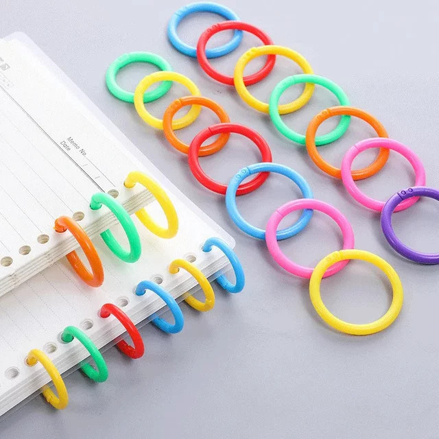 50 Stück Kunststoff-Ringbuchringe in Multicolour für DIY-Alben und Büro-Bindezubehör - Bild 1